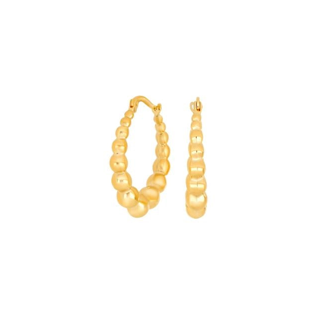 Creoler i 8 karat guld fra Siersbøl med kugler, 4,7 x 25 mm
